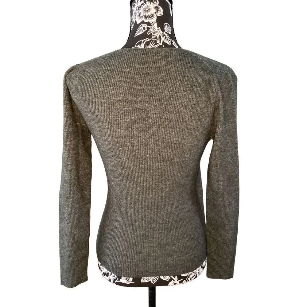 Ribbed Cross Front Sweater Everyday Casual School Workwear